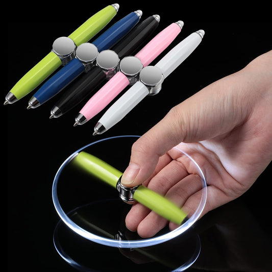 Creative Multi-Function LED Pen Spinning Decompression Gyro Metal Ballpoint Pen Fashion Office School Supplies Writing Pens