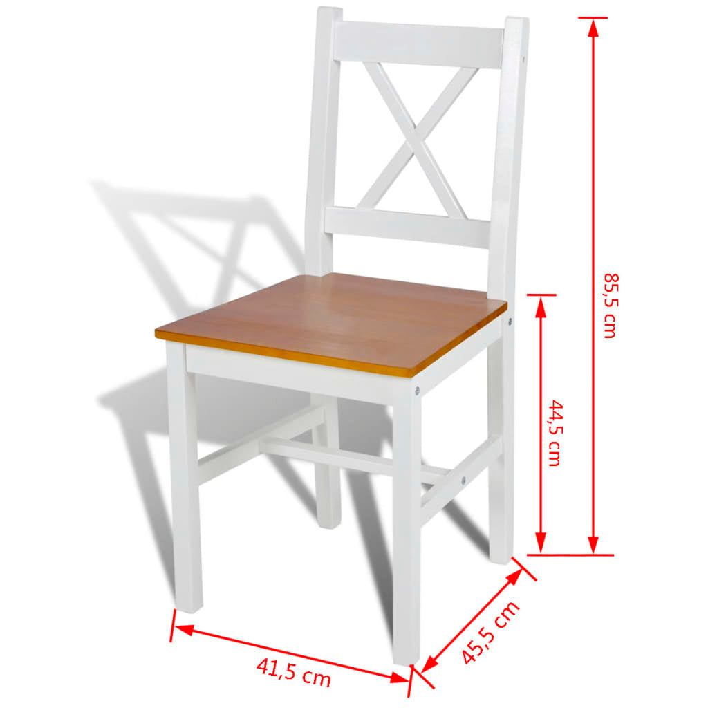 vidaXL Dining Chairs 6 pcs White Pinewood