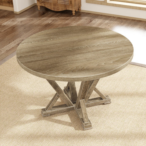 Round Dining Table 45.7 Inches Solid Wood