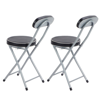 2PCS Cushioned Folding Stool Multifunctional Foldable Padded Chair for Home Office