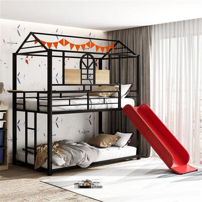 Bunk Metal Bunk Bed, Metal Bed With Slide