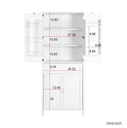 70.87Tall Kitchen Pantry, Storage Cabinet , Kitchen Cabinet , Drawer And Adjustable Shelves, For Kitchen, Dining Room, White