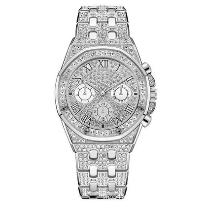 Watch Men's Diamond Large Dial Quartz Watch