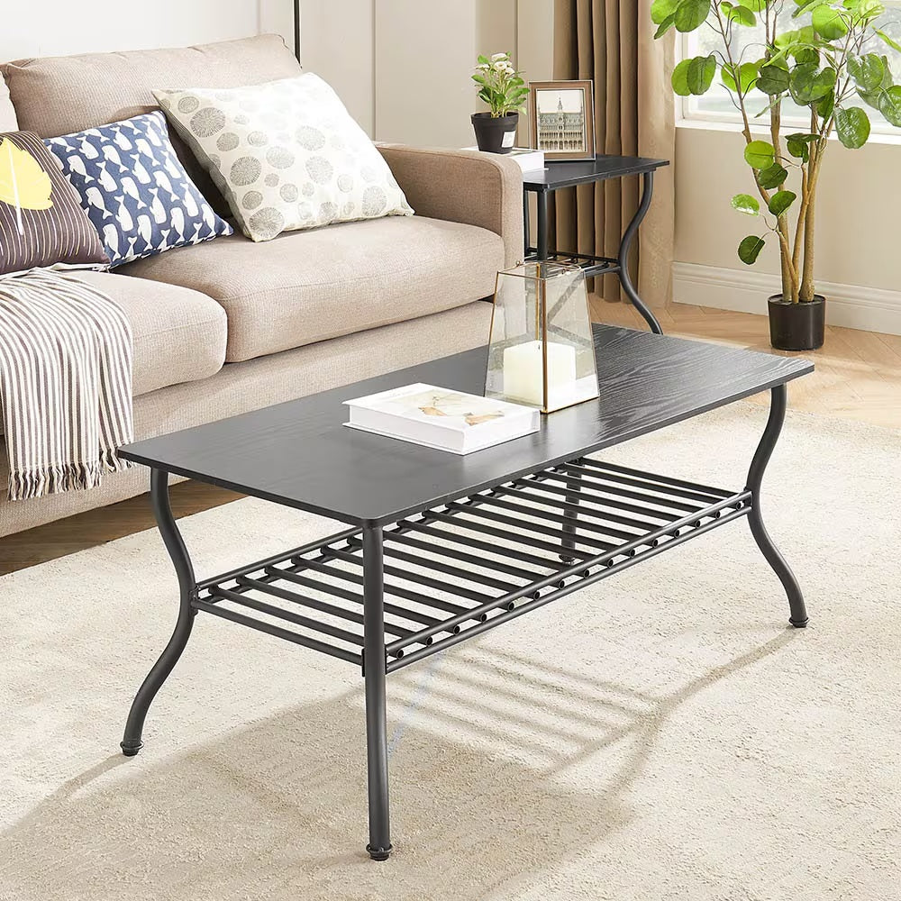 Contemporary 3 Piece Coffee Table Set Rectangular Coffee Table