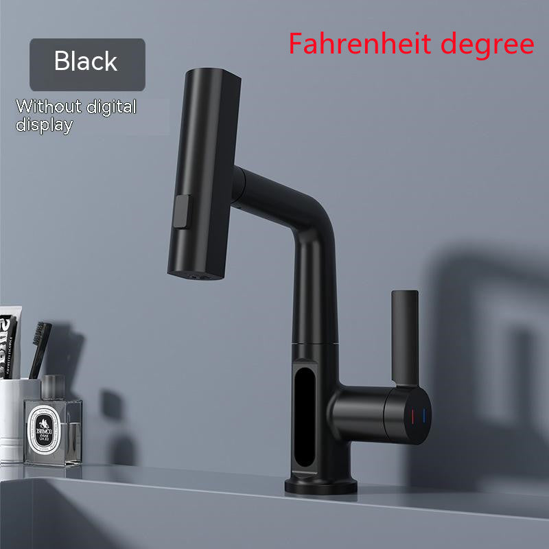 Intelligent Digital Display Faucet Pull-out Basin Faucet Temperature Digital Display Rotation