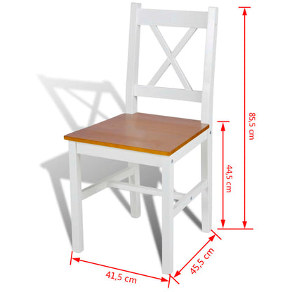 vidaXL Dining Chairs 6 pcs White Pinewood