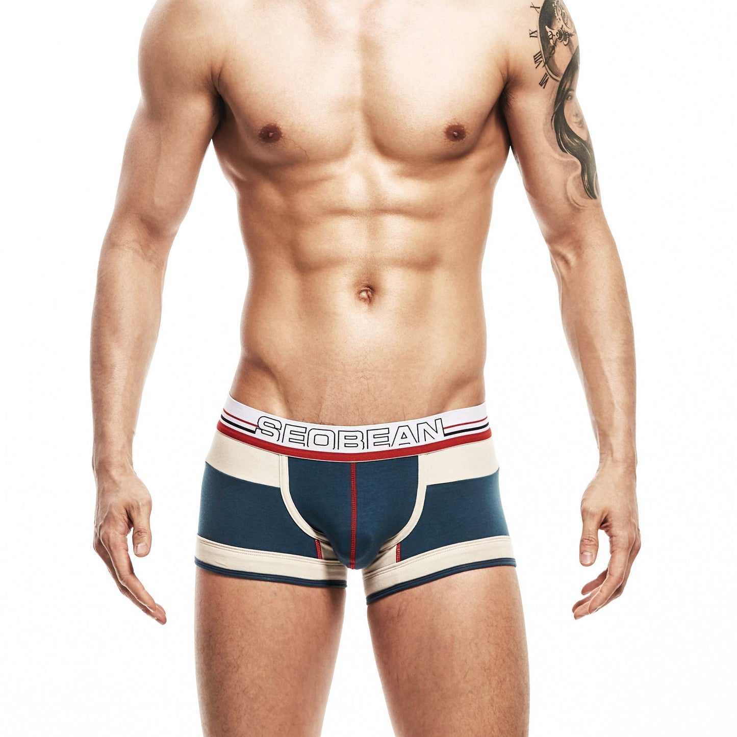 Comfortable Men's U Convex Fashion Colorblock Underwear