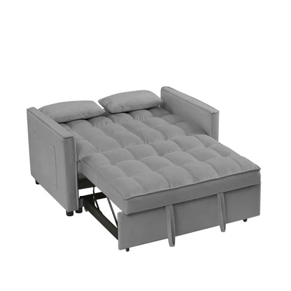 54 Inch Adjustable Backrest Sofa Or Sofa Bed, Futon Sofa With Double Armrests And Bag, Variable Bed 69.7 Inches  46.5 Inches