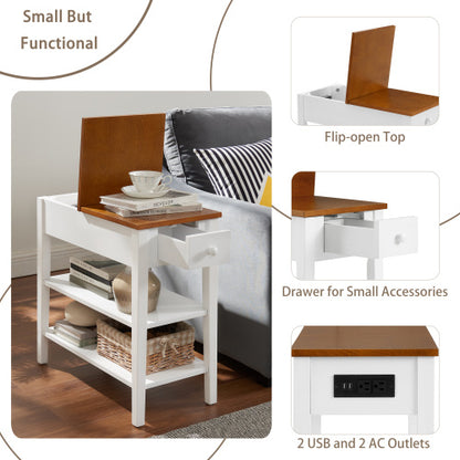 2-tone Coffee Table With USB Charging Port