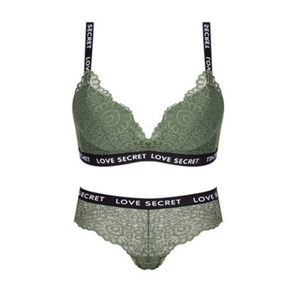 Women's Simple Gathered Lace Underwear Set