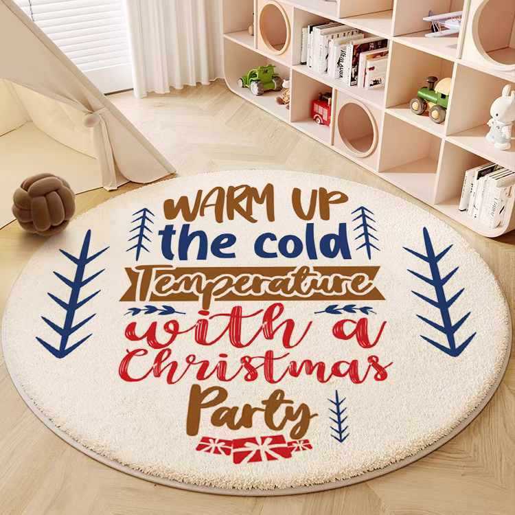 Round Carpet Bedroom Children's Room Living Room Carpet Cashmere-like Floor Mat Crawling Blanket