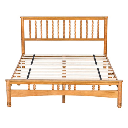 Queen Size Elegant Style Wooden Platform Bed Frame With Headboard,No Need Box Spring,Easy Assembly