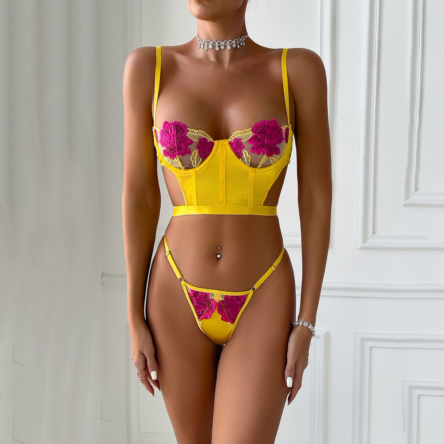 Women's Underwear Flower Suit Embroidery