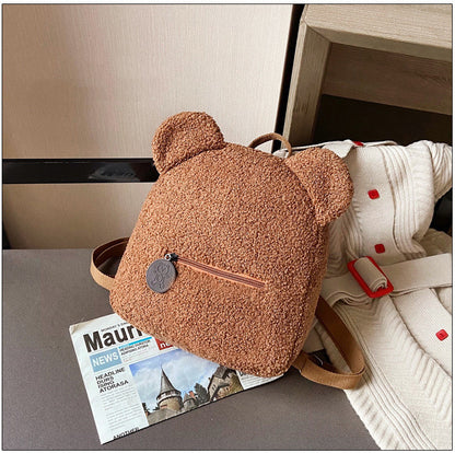 Bear Backpacks Portable Children Travel Shopping Rucksacks Women's Cute Bear Shaped Shoulder Backpack