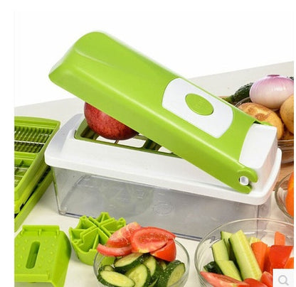 12pcs Multifunctional Vegetable Chopper Handle Food Grate Food Chopper Vegetable Slicer Dicer Cut Kitchen Gadgets