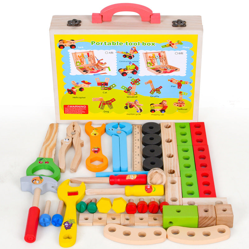 Children's Maintenance And Management Of Wooden Toolbox Toys Simulation Disassembly And Assembly Multi-purpose Woodworking