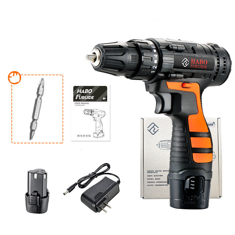 12V Lithium Electric Drill Rechargeable Multifunctional Household Electric Screwdriver