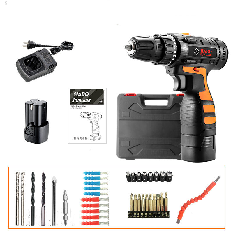 12V Lithium Electric Drill Rechargeable Multifunctional Household Electric Screwdriver