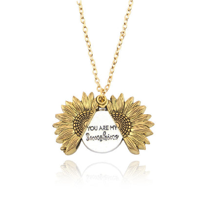 You Are My Sunshine Sunflower Necklace Women Men