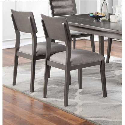 Beautiful Unique Set Of 2 Side Chairs Dark Brown Finish Kitchen Dining Room Furniture Ladder Back Design Chairs Cushion Upholstered