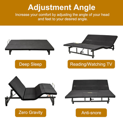 Adjustable Bed Frame Head And Foot Tilt Silent Motor