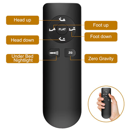 Adjustable Bed Frame Head And Foot Tilt Silent Motor