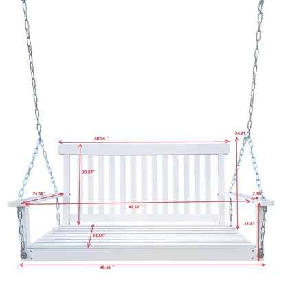 Wooden Bench Swing With Chain