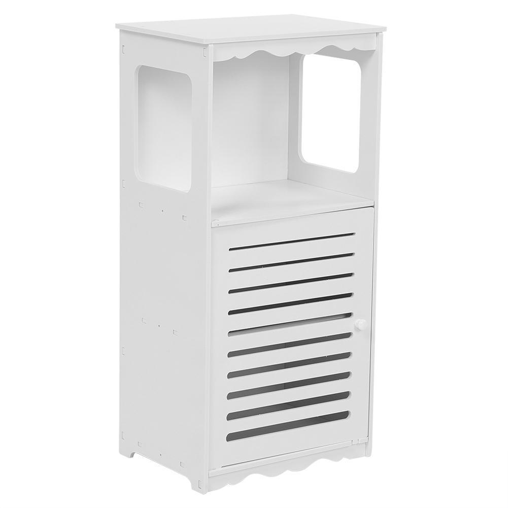 Wood Plastic Board Corner Cabinet Elegant Bathroom Storage Organizer Rack Shelf Home Furniture