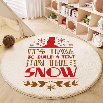 Round Carpet Bedroom Children's Room Living Room Carpet Cashmere-like Floor Mat Crawling Blanket