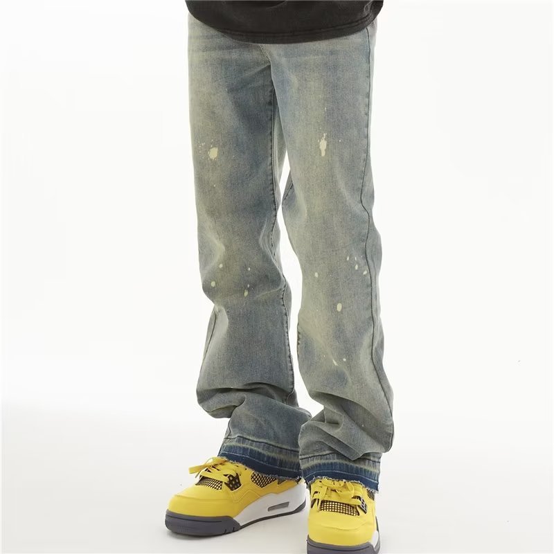 American Retro Distressed Yellow Mud Dyed Pants