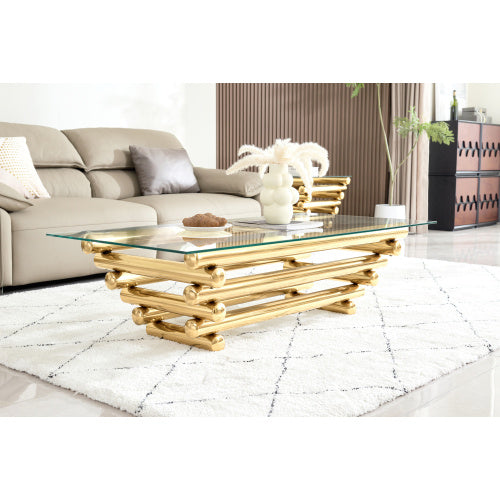 Rectangular Modern Stainless Steel Coffee Table