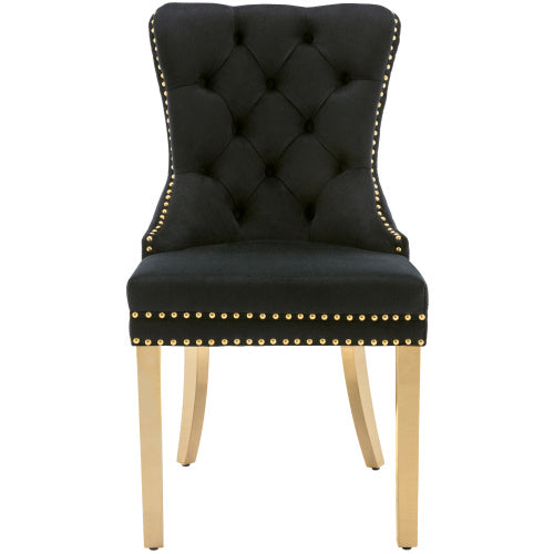 Velvet Metal Leg Dining Chair