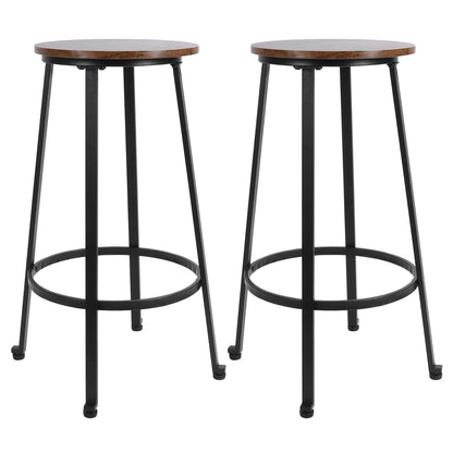 2PCS Vintage Bar Stools Pub Height Chairs Backless Barstools for Kitchen Furniture