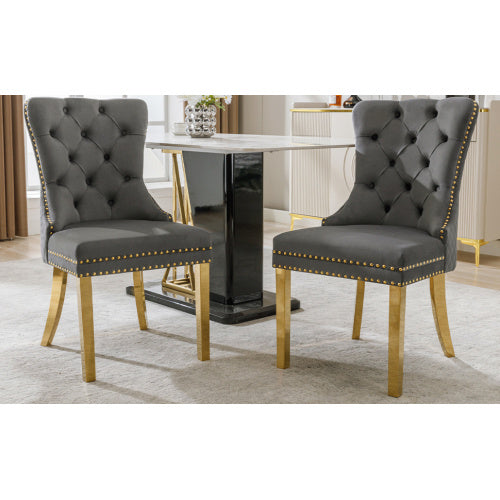 Velvet Metal Leg Dining Chair