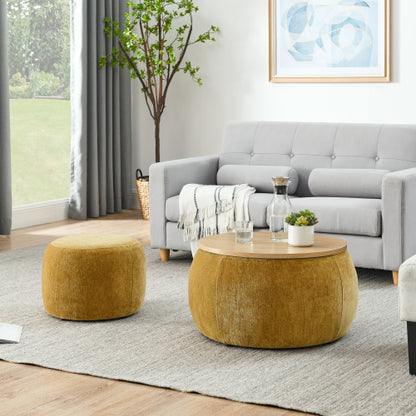 Circular Storage Footstool 2-in-1 Function