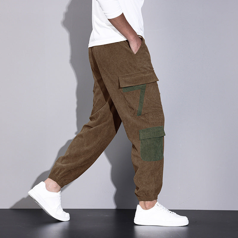 Autumn Corduroy Overalls Men's Ankle-tied Loose Casual