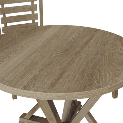 Round Dining Table 45.7 Inches Solid Wood