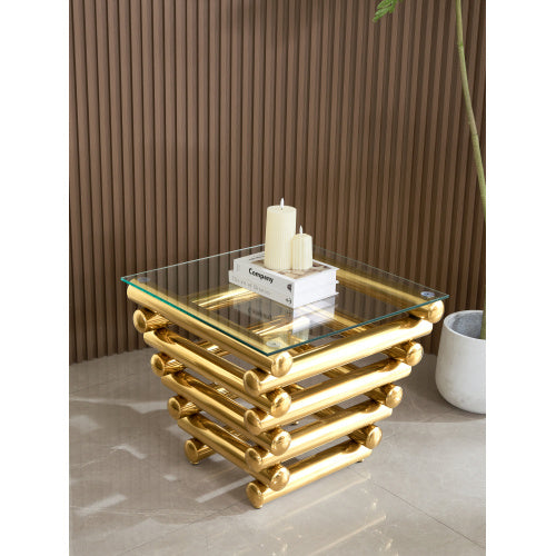 Square Modern Stainless Steel End Table