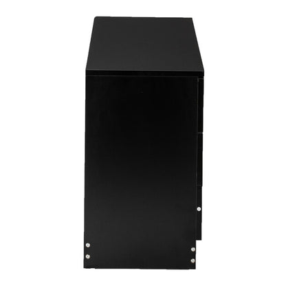 3 Drawers Bedside Table Black