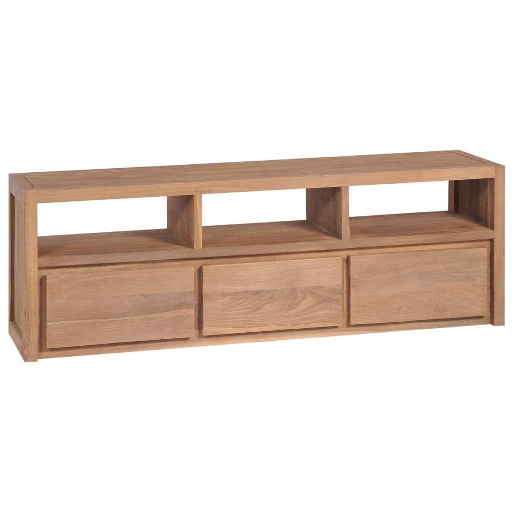 vidaXL TV Cabinet Solid Teak Wood with Natural Finish 120x30x40 cm