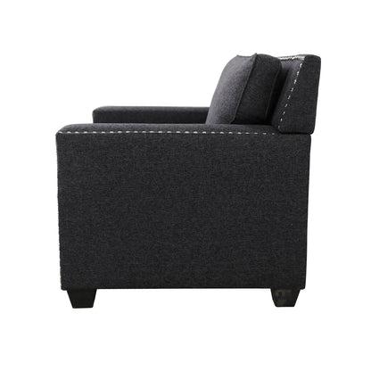 Black Linen Living Room Chair