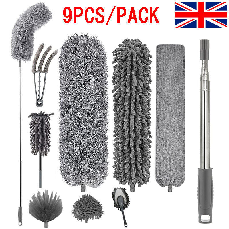 Extendable Feather Duster Microfiber Duster With Long Telescopic Extension Pole