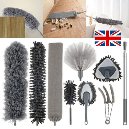 Extendable Feather Duster Microfiber Duster With Long Telescopic Extension Pole