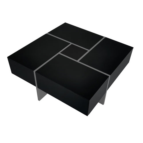 Unique Design Coffee Table With 4 Hidden Storage Compartments