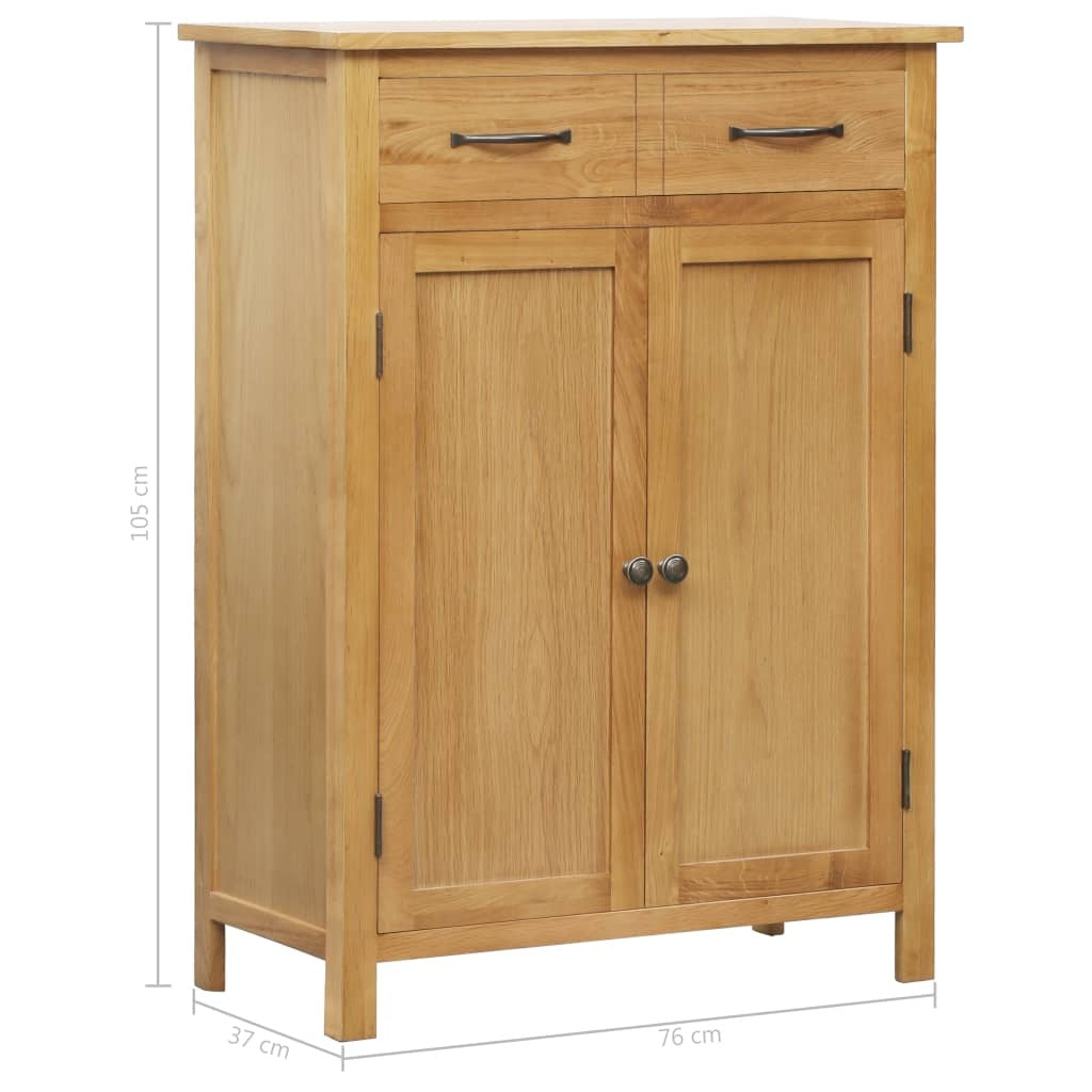 vidaXL Shoe Cabinet 76x37x105 cm Solid Oak Wood