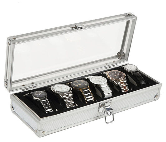 Aluminum 6 watches boxes, table boxes, jewelry box jewelry box collection bin