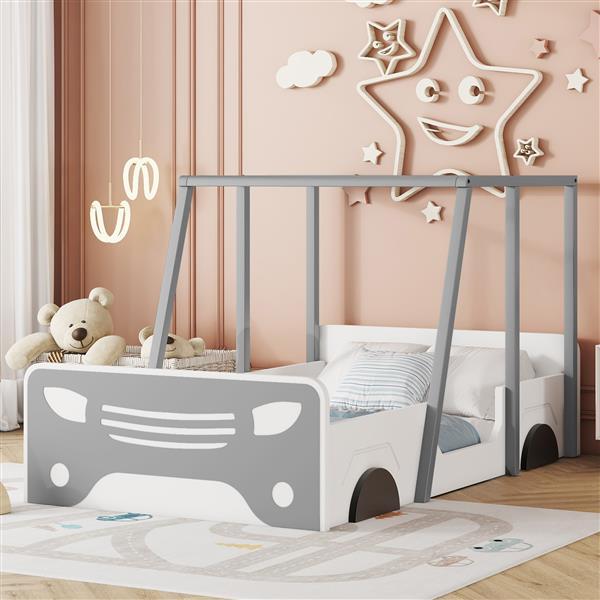 Wooden Bunk Bed Design With Wheels And Doors, Montessori Style Bedroom Double Car-shaped Bed,