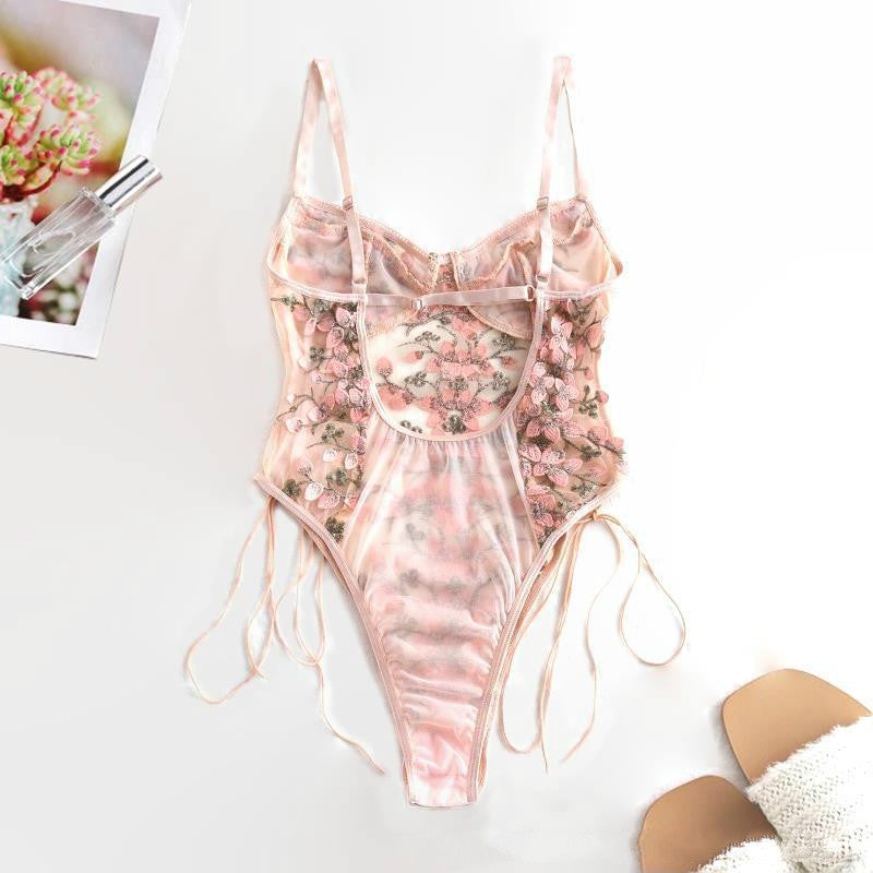 Women's Teddy underwear sexy corset lace mesh