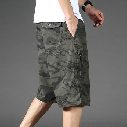 Summer Thin Loose Cotton Camouflage Shorts