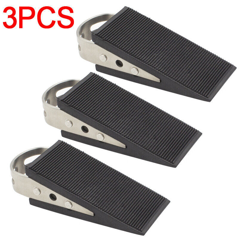 3x Heavy Duty Extra Large Wide Floor Door Stopper Wedge Stop Rubber Anti Pinch